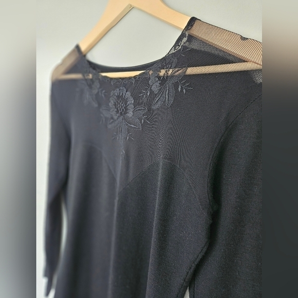 Vintage  Wool + acrylic longsleeve black shirt, size 5 - Picture 3 of 7